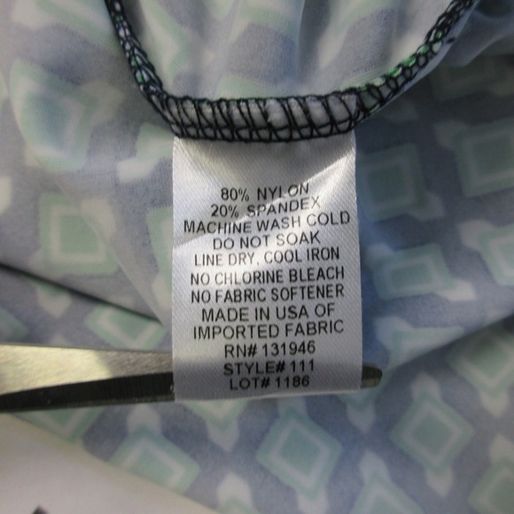 Jude Connally Shift Dress S Green Geometric 3/4 Sleeve Knee Length Retro 318 - Picture 3 of 9